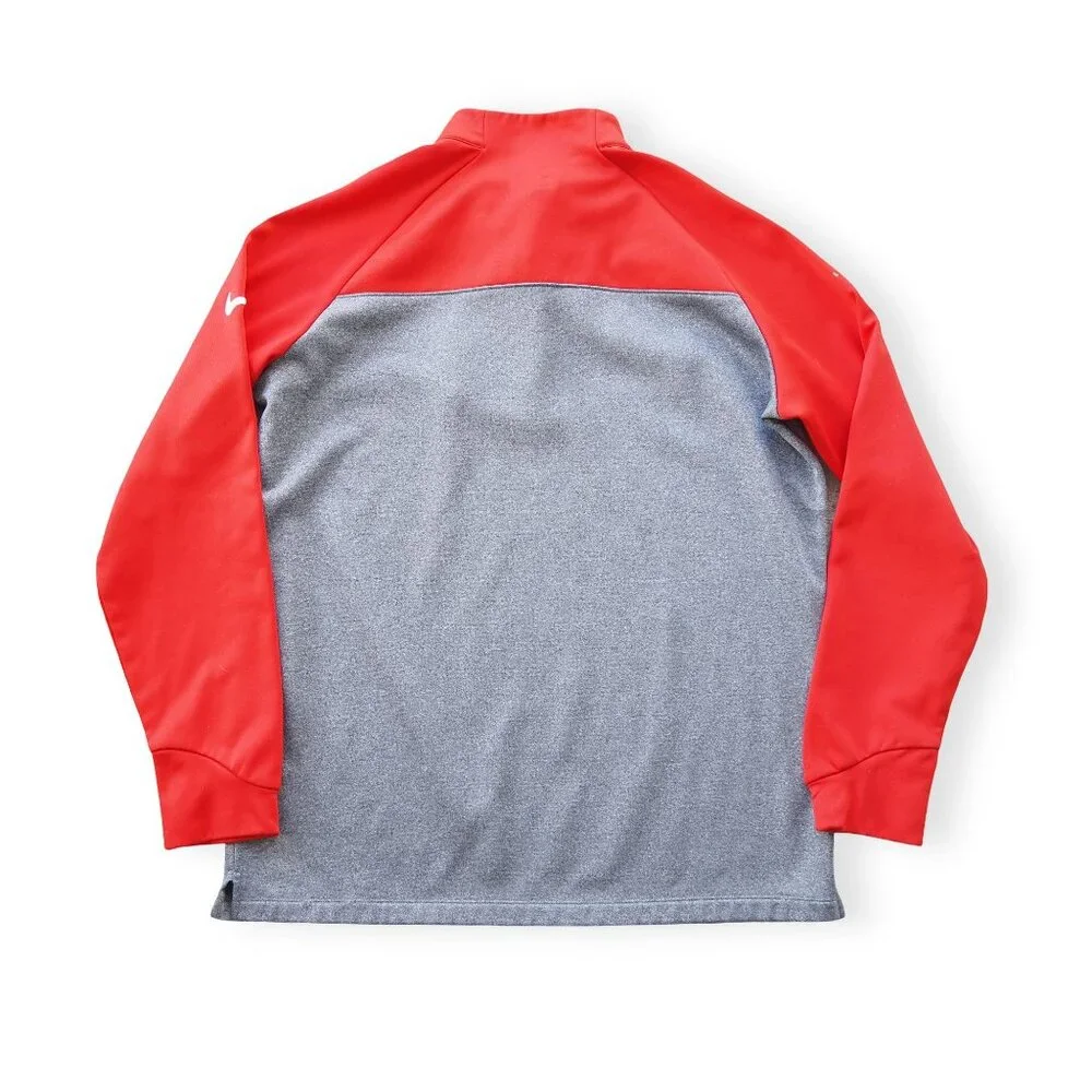 Nike Golf Thermafit 1/2 Zip Fleece Pullover Men's L Red /‎ Grey